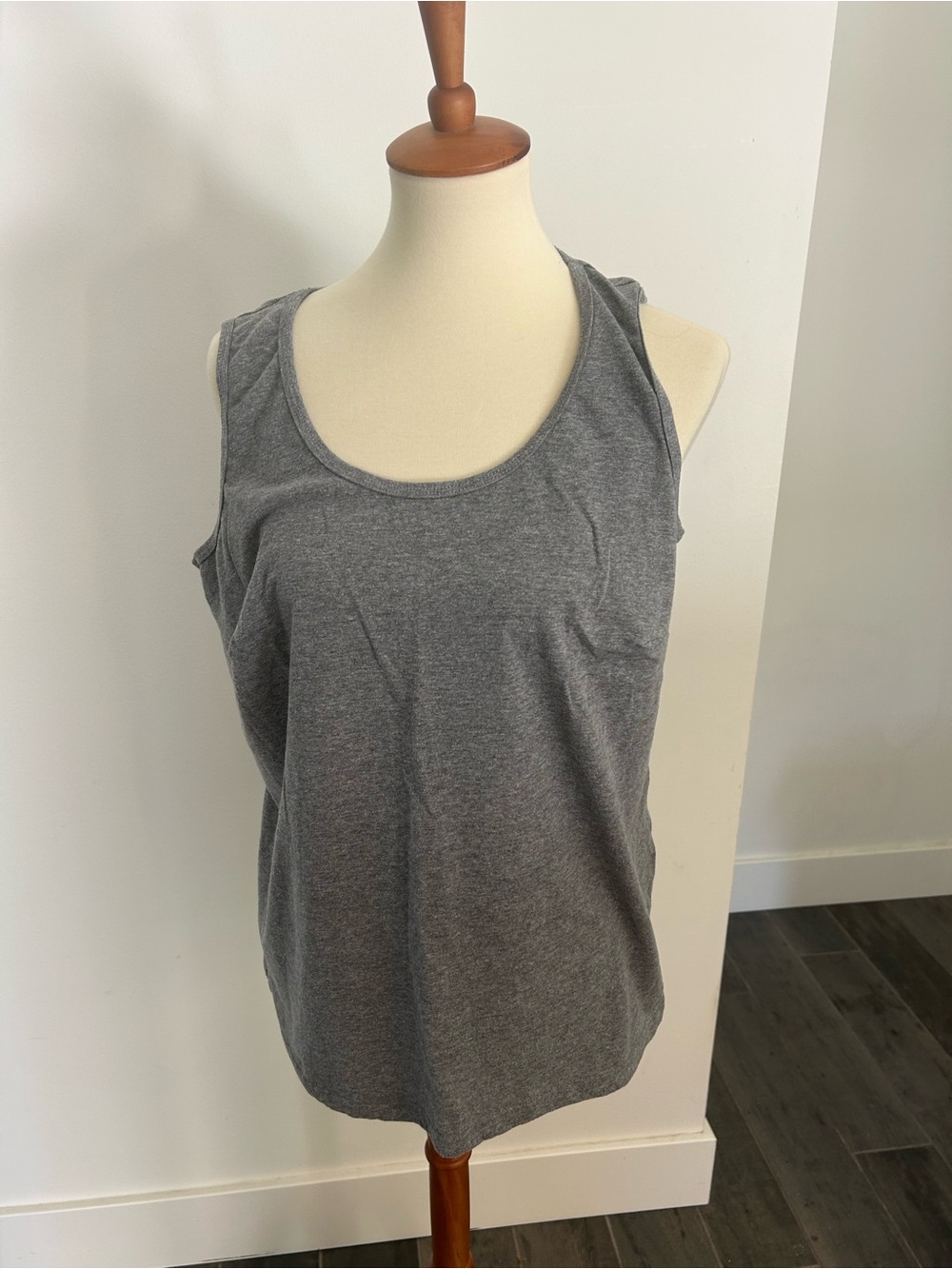 Woman Within Heather Gray Scoop Neck Tank